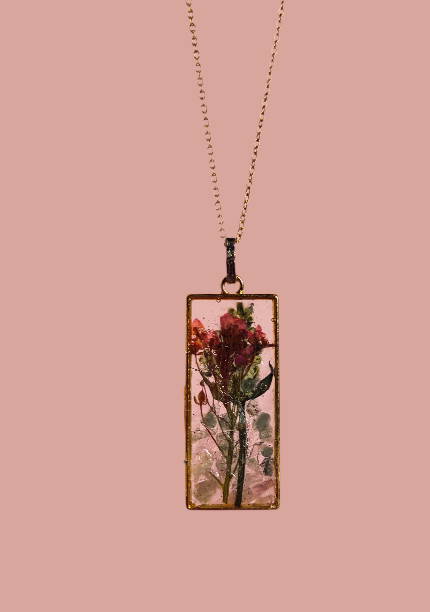 Handmade Botanical Resin Pendant Necklace