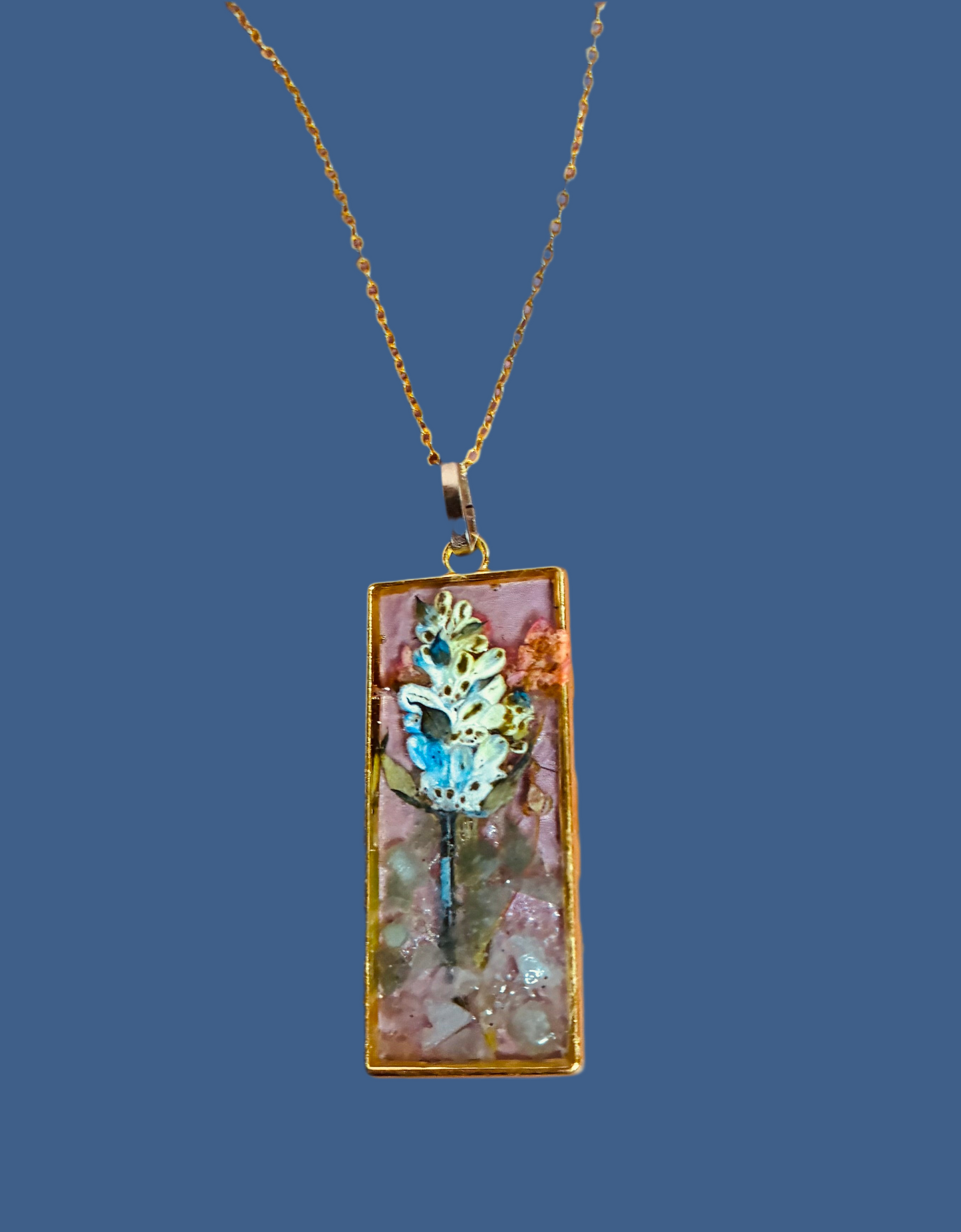Handmade Botanical Resin Pendant Necklace