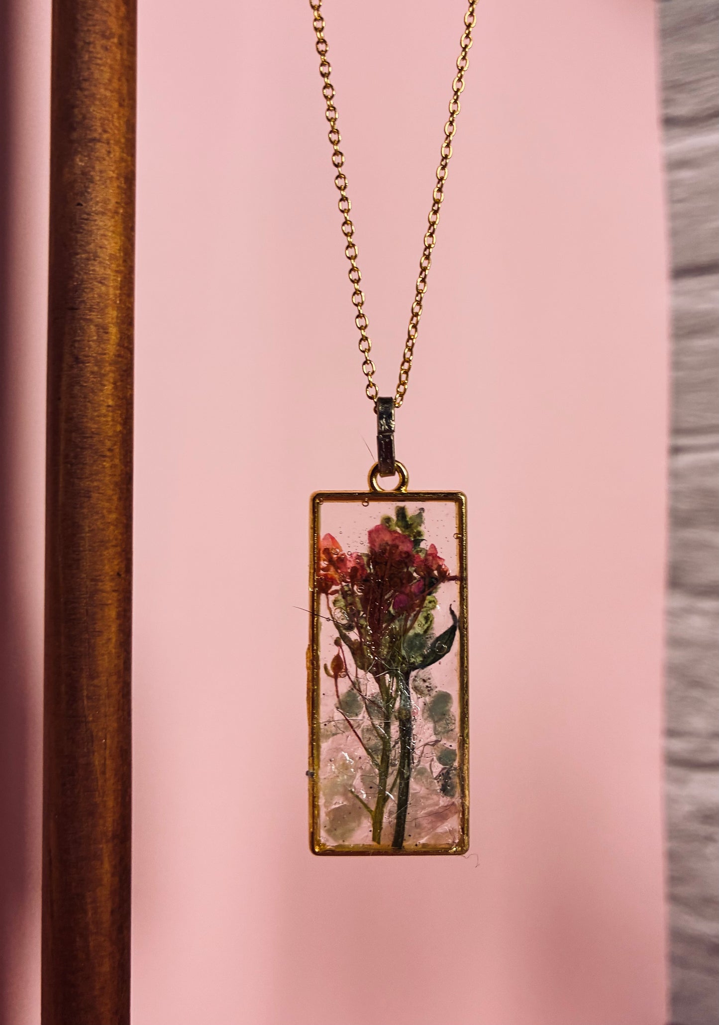Handmade Botanical Resin Pendant Necklace