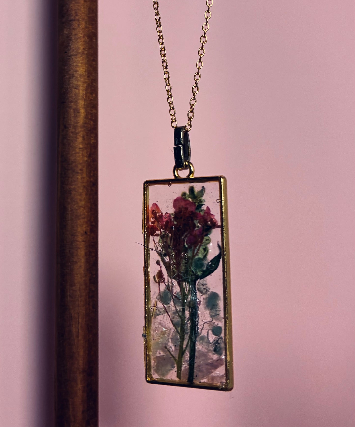Handmade Botanical Resin Pendant Necklace